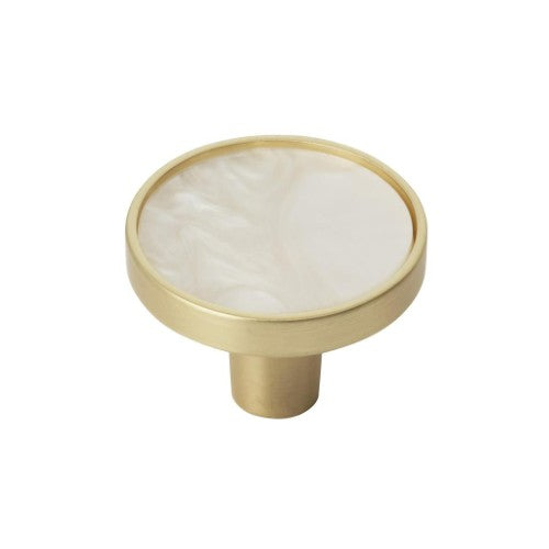 Accents Zinc & Acrylic Gold / Mother of Pearl Cabinet Knob 2