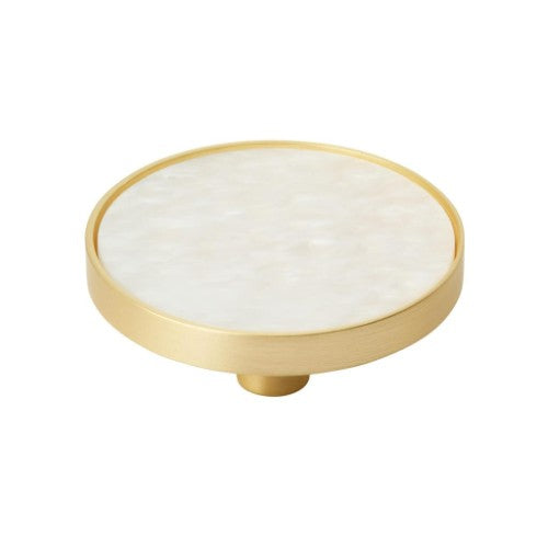 Accents Zinc & Acrylic Gold / Mother of Pearl Cabinet Knob 4