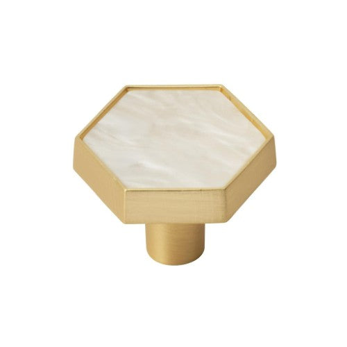 Accents Zinc & Acrylic Gold / Mother of Pearl Cabinet Knob 3