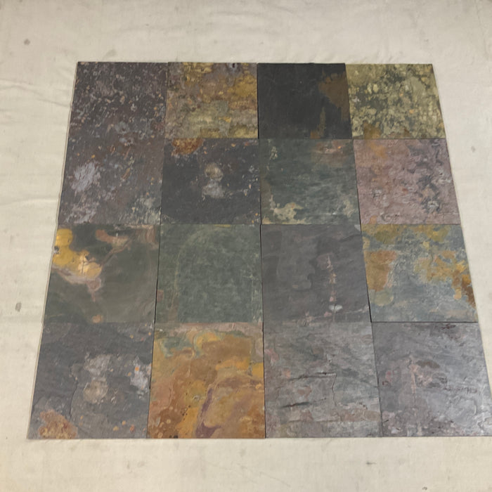 Multi Color Classic Slate Tile Natural Cleft Face, Gauged Back 2