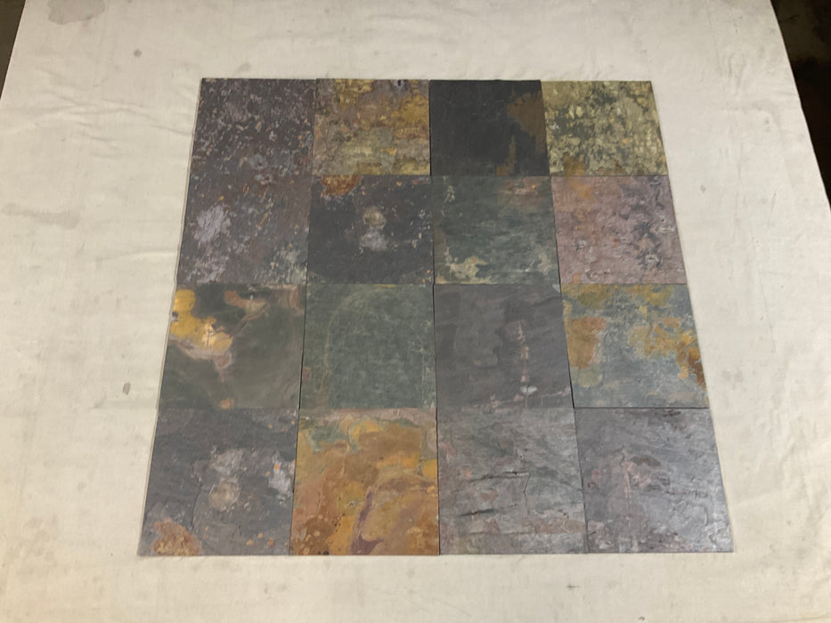 Multi Color Classic Slate Tile Natural Cleft Face, Gauged Back 2
