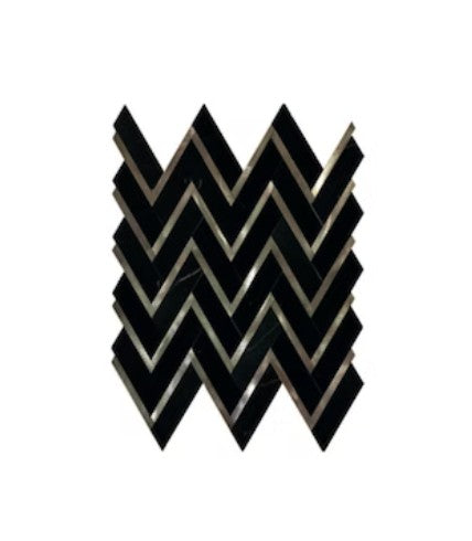 Nero Marquina & Gold Marble Mosaic Polished 1