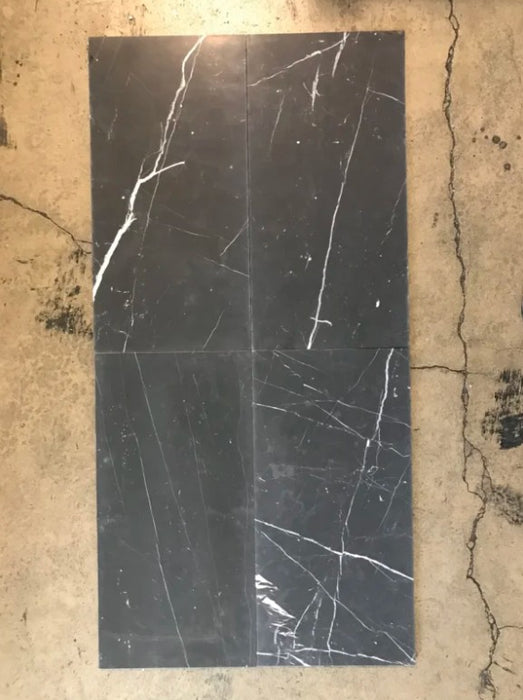 Nero Marquina Marble Tile Honed 4