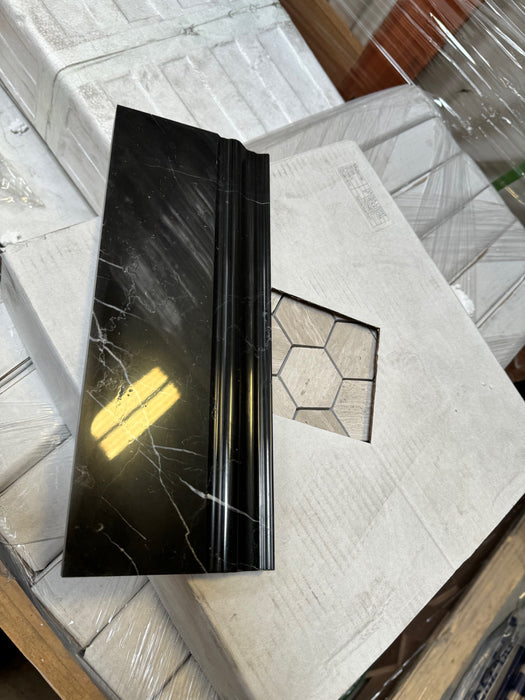 Nero Marquina Marble Baseboard - 4 3/4" x 12"