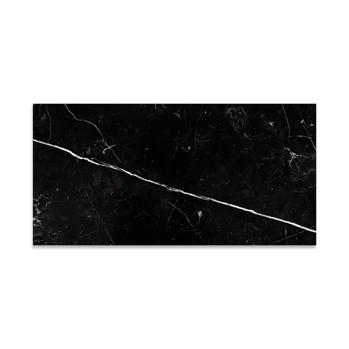 Nero Marquina Polished Marble Tile - 4" x 12" x 3/8"