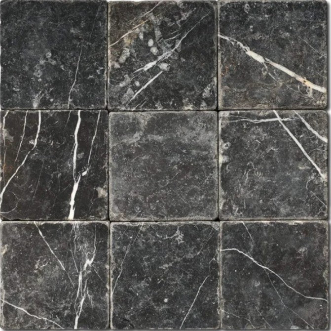 Nero Marquina Marble Tile Tumbled 2