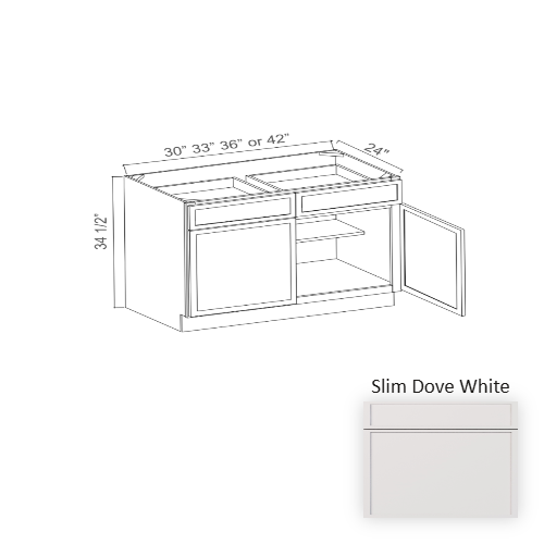 Slim Shaker Style Wood Dove White Base Cabinet Dove White 1