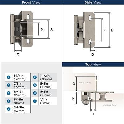 Decorative Hinges Steel Nickel Cabinet Hinge 2