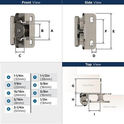 Decorative Hinges Steel Nickel Cabinet Hinge 2