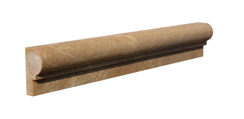 Noche Unfilled & Honed Travertine Liner - 2" x 12" F1 Chair Rail