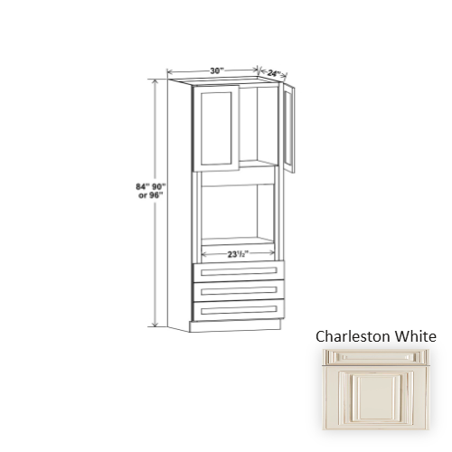Classic Style Wood Charleston White Oven Cabinet Charleston White 1