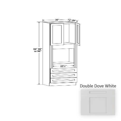 Double Shaker Style Wood Dove White Oven Cabinet Dove White 1
