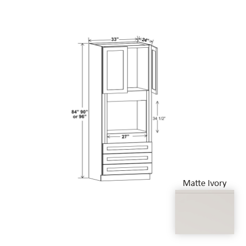 Frameless European Style Wood Matte Ivory Oven Cabinet Matte Ivory 1
