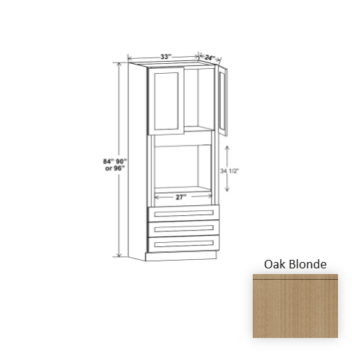 Frameless European Style Wood Oak Blonde Oven Cabinet Oak Blonde 1