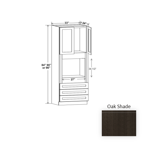 Frameless European Style Wood Oak Shade Oven Cabinet Oak Shade 1