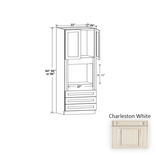 Classic Style Wood Charleston White Oven Cabinet Charleston White 1