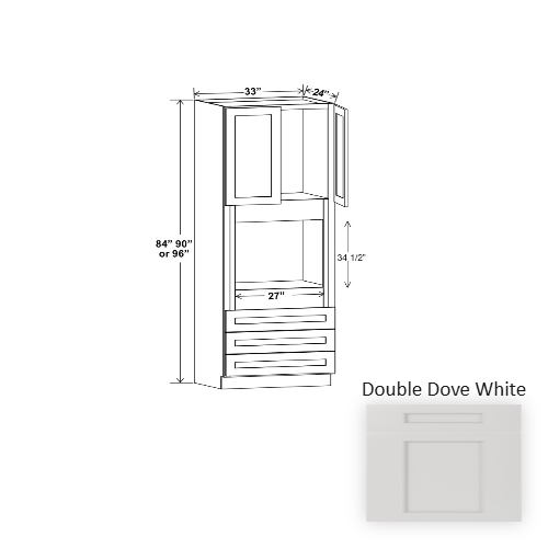 Double Shaker Style Wood Dove White Oven Cabinet Dove White 1