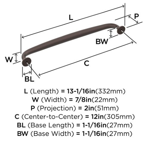 Renown Zinc Oil Rubbed Bronze Appliance Pull 4
