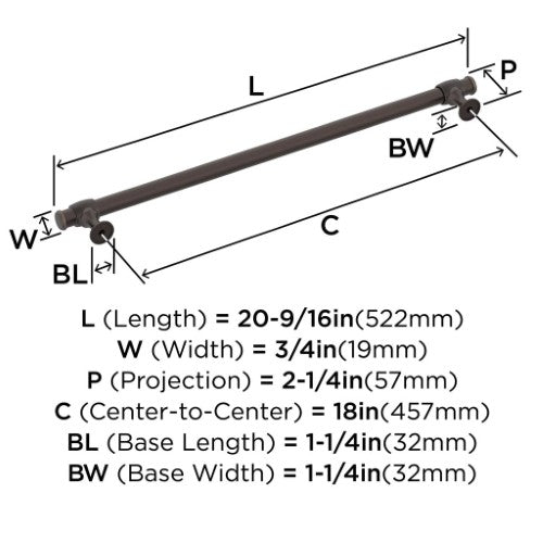 Winsome Zinc Oil Rubbed Bronze Appliance Pull 5