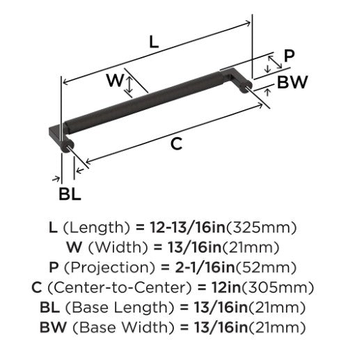 Balata Zinc Oil Rubbed Bronze Appliance Pull 3