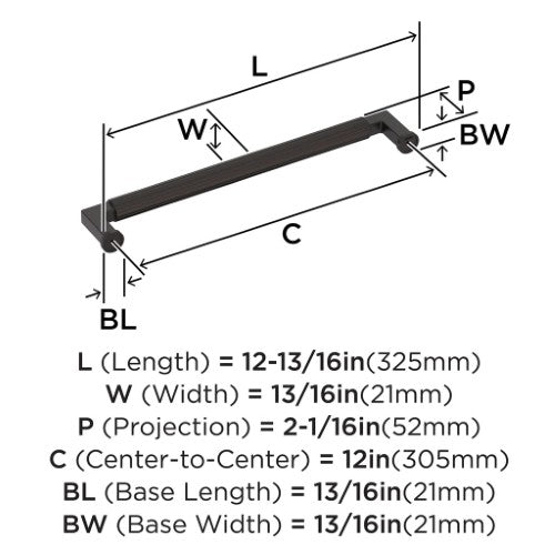 Ballard Zinc Oil Rubbed Bronze Appliance Pull 3