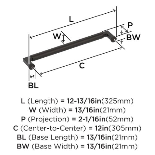 Balon Zinc Oil Rubbed Bronze Appliance Pull 3