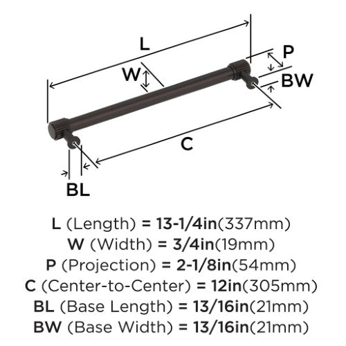 Farewind Zinc Oil Rubbed Bronze Appliance Pull 3
