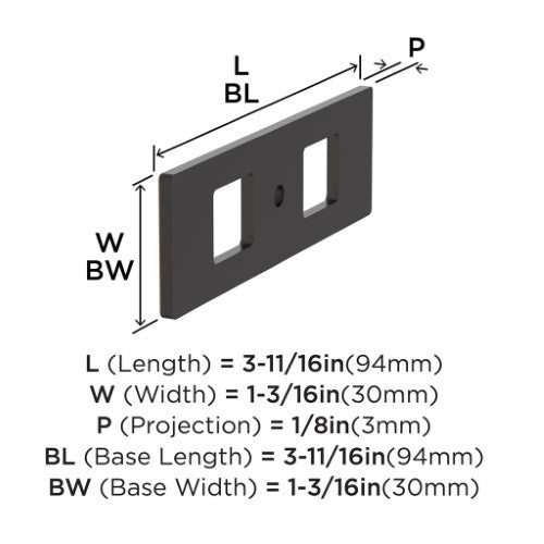 Medora Zinc Oil Rubbed Bronze Cabinet Backplate 2