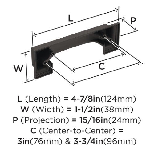Appoint Zinc Oil Rubbed Bronze Cabinet Pull 5