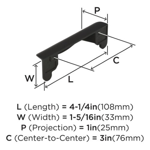Inspirations Zinc Oil Rubbed Bronze Cabinet Pull 2