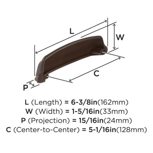 Stature Zinc Oil Rubbed Bronze Cabinet Pull 2