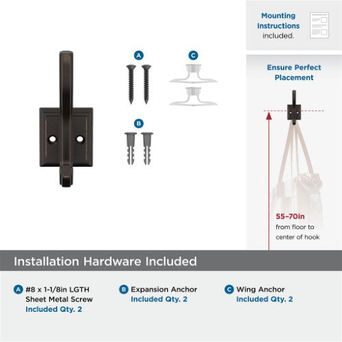 Aliso Zinc Oil Rubbed Bronze Hook 3