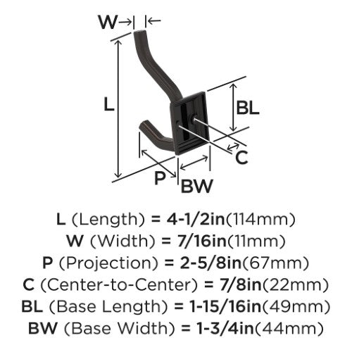 Aliso Zinc Oil Rubbed Bronze Hook 2