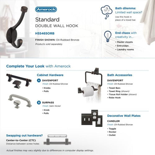 Adare Zinc Oil Rubbed Bronze Hook 8