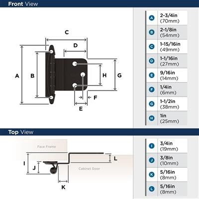 Decorative Hinges Steel Oil Rubbed Bronze Cabinet Hinge 2
