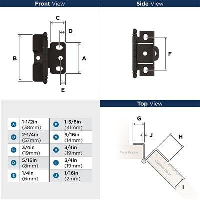 Decorative Hinges Steel Oil Rubbed Bronze Cabinet Hinge 3