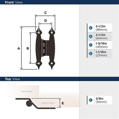 Decorative Hinges Steel Oil Rubbed Bronze Cabinet Hinge 2