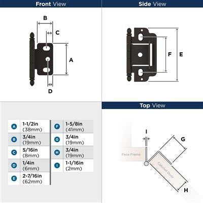 Decorative Hinges Steel Oil Rubbed Bronze Cabinet Hinge 3