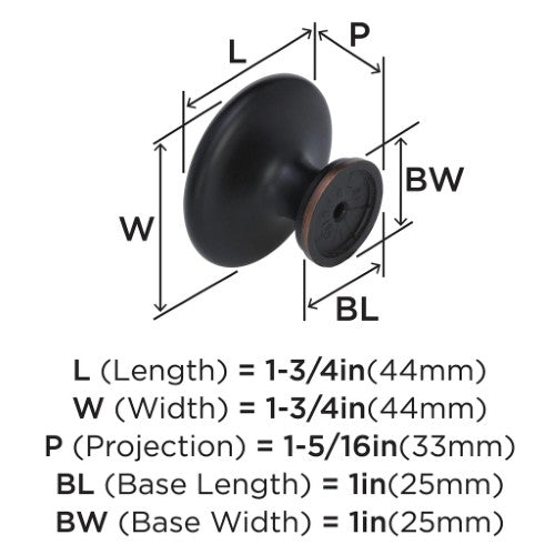Inspirations Zinc Oil Rubbed Bronze Cabinet Knob 4