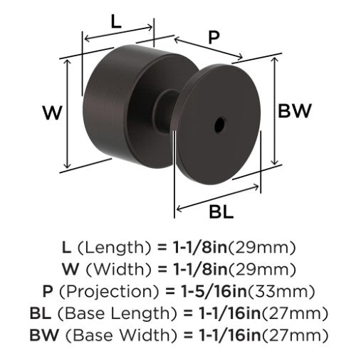 Balon Zinc Oil Rubbed Bronze Cabinet Knob 4