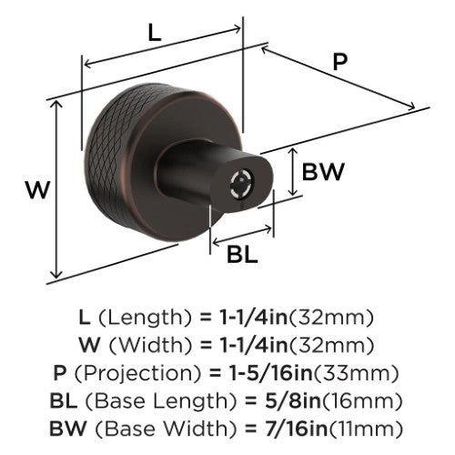 Bronx Zinc Oil Rubbed Bronze Cabinet Knob 2