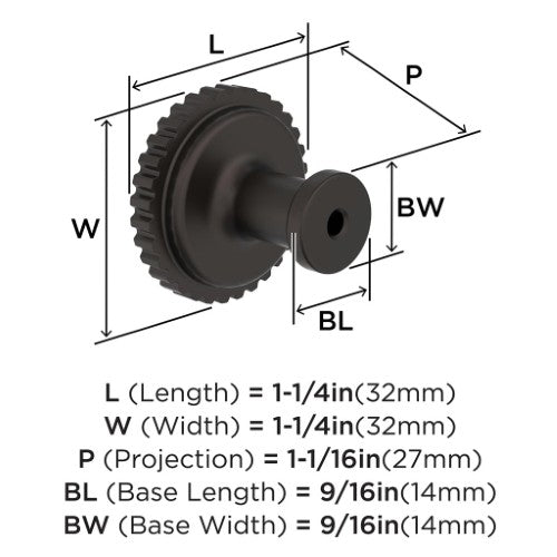 Farewind Zinc Oil Rubbed Bronze Cabinet Knob 3