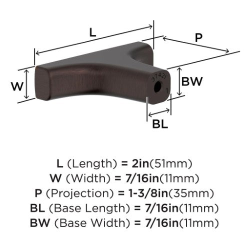 Merced Zinc Oil Rubbed Bronze Cabinet Knob 4