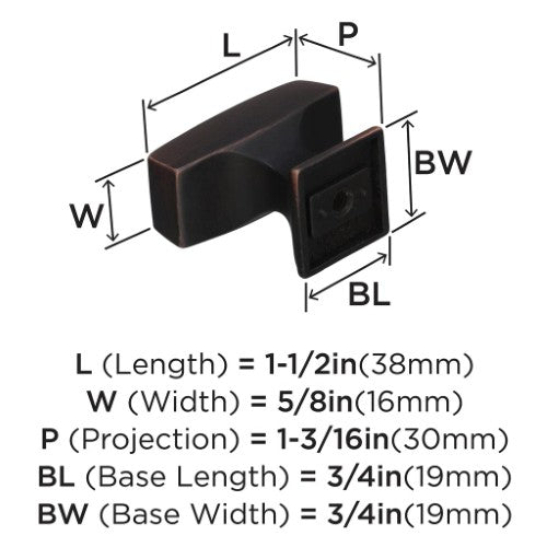 Mulholland Zinc Oil Rubbed Bronze Cabinet Knob 4