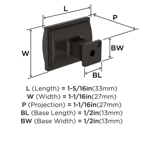 Townsend Zinc Oil Rubbed Bronze Cabinet Knob 3