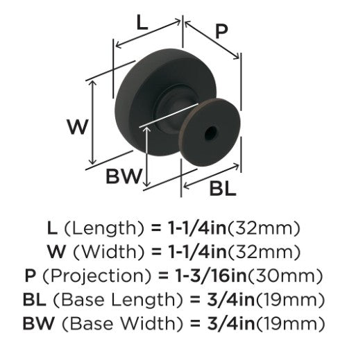 Winsome Zinc Oil Rubbed Bronze Cabinet Knob 2
