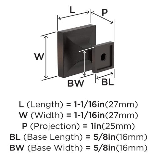 Pedestal Zinc Oil Rubbed Bronze Cabinet Knob 2
