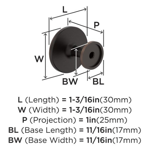 Loop Zinc Oil Rubbed Bronze Cabinet Knob 2