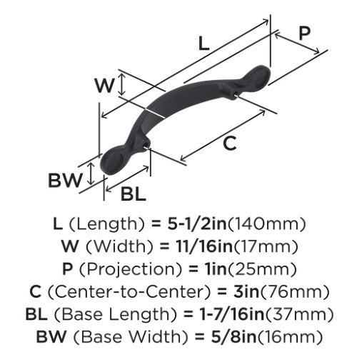 Inspirations Zinc Oil Rubbed Bronze Cabinet Pull 4