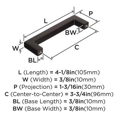 Monument Aluminum Oil Rubbed Bronze Cabinet Pull 10